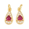 Brass Micro Pave Medium Violet Red Cubic Zirconia Charms CU-CBAB3AD-07G-01-1