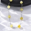 304 Stainless Steel Cat Eye Round Beads Handmade Chain Necklaces for Women NJEW-C073-01P-03-3