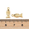 Ocean Theme Brass Micro Pave Cubic Zirconia Charms KK-F902-08I-G-3