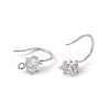 Rack Plating Brass with Clear Cubic Zirconia Earring Hooks KK-G433-21P-2
