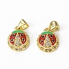 Brass Micro Pave Cubic Zirconia Charms KK-E068-VB322-2