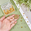 200Pcs 2 Colors Textured Brass Crimp Beads Covers KK-ME0003-43-3