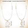 ANATTASOUL 2Pcs 2 Style Natural Shell Pendant Necklaces Set with Disc Beaded Chains for Women NJEW-AN0001-75-2