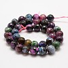 Faceted Natural Fire Crackle Agate Beads Strands X-G-F447-10mm-A07-2