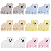 12Pcs 6 Colors Bear Food Grade Eco-Friendly Silicone Focal Beads SIL-SC0001-89-1