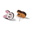 Natual Wood Easter Stud Earrings EJEW-C013-02B-1