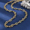 Brass Oval Link Chain Necklaces for Women Men NJEW-F337-05G-1