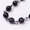 Handmade Dyed Natural Striped Agate/Banded Agate Beaded Chains AJEW-JB00270-02-2