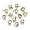 PVD Vacuum Plating 201 Stainless Steel Rhinestone Charms X-STAS-S068-G-2