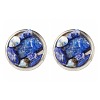 Flat Round with Mixed Gemstone Chip Beads Stud Earrings for Girl Women EJEW-JE04669-6