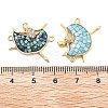 Rack Plating Brass Micro Pave Clear Cubic Zirconia Dancer Links Connector Charms KK-K380-14G-3