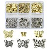 91Pcs 6 Styles Tibetan Style Alloy Butterfly Beads FIND-YW0004-92-1