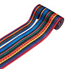 2Rolls 2 Styles Stripe Pattern Printed Polyester Grosgrain Ribbon OCOR-TA0001-37K-8