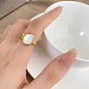 Retro Fashionable 304 Stainless Steel and Shell Finger Rings FS-WG8030D-01-1