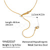 Elegant 304 Stainless Steel Y-Shape Flat Round Tassel Boston Link Chain Lariat Necklaces for Women OT4111-2-1