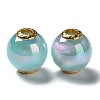Rainbow Iridescent Plating Acrylic European Beads OACR-P019-03A-M-2