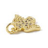 Brass Micro Pave Clear Cubic Zirconia Pendants ZIRC-F132-84G-3