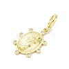 Brass Micro Pave Cubic Zirconia European Dangle Charms KK-D325-25G-03-2