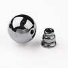 Smooth Electroplate Non-Magnetic Synthetic Hematite Buddhist Beads G-I175-33-1
