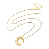 Brass & Plastic Pearl Letter Pendant Box Chain Necklaces for Women NJEW-U017-01G-03-3