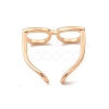 Brass Glasses Frame Open Cuff Ring for Women RJEW-F140-140KCG-2