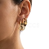 3 Pairs 304 Stainless Steel Enamel Hoop & Stud Earring Sets EJEW-Z166-02G-01-1