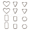 12Pcs 6 Style 303 Stainless Steel Hoop Earrings for Women EJEW-MP0001-01-1