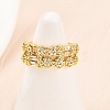 Brass Micro Pave Cubic Zirconia Cuff Rings for Women RJEW-Z113-50G-5
