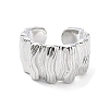 Brass Textured Open Cuff Rings for Women RJEW-D016-01P-2