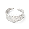 Non-Tarnish 304 Stainless Steel Mushroom Open Cuff Ring for Women RJEW-K245-29P-1