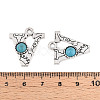 Synthetic Turquoise & Alloy Pendants PALLOY-H146-01AS-V-3