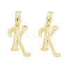 Rack Plating Eco-Friendly Brass Letter Pendants KK-K265-02G-K-1