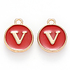 Golden Plated Alloy Enamel Charms X-ENAM-S118-03V-1
