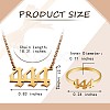 Number Pendant Necklace & Open Cuff Ring JX198A-3