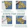 12Pcs 6 Styles Polyester Computerized Embroidery Iron on/Sew on Patches PATC-GO0001-09-3