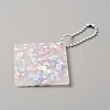 Translucent Acrylic Disc Pendant Keychain KEYC-WH0027-85A-02-1