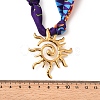304 Stainless Steel Sun Pendant Adjustable Polyester Ribbon Necklaces for Women NJEW-F349-02G-5