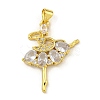 Rack Plating Brass Micro Pave Cubic Zirconia Pendants KK-G513-94G-02-1