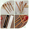 Peach Wood Hair Stick Findings MAK-WH0012-01-3