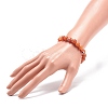 Natural Red Aventurine & Lampwork Evil Eye Round Beaded Stretch Bracelet BJEW-JB08713-04-3