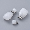 Faceted Natural White Jade Openable Perfume Bottle Pendants G-E564-10A-P-1