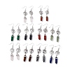 Gemstone Bullet with Vortex Dangle Earrings EJEW-I276-02P-1