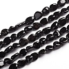 Natural Black Tourmaline Beads Strands G-D0002-B39-1