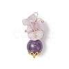 Natural Amethyst Chip Round Pendants PALLOY-JF04288-02-1