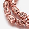 Electroplated Natural Lava Rock Beads Strands G-P400-12-3