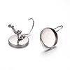 Tarnish Resistant 304 Stainless Steel Leverback Earring Settings STAS-F191-03P-12mm-2