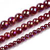Electroplate Opaque Glass Beads Strands X-GLAA-T032-P6mm-AB05-4