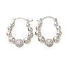 Brass Micro Pave Clear Cubic Zirconia Hoop Earrings EJEW-G399-02P-1