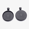 Electrophoresis Alloy Flat Round Pendant Cabochon Settings X-PALLOY-Q304-16-NR-2