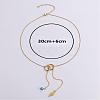 3Pcs Stainless Steel Double Ring Feather Tassel Y Necklaces for Women GZ5002-1